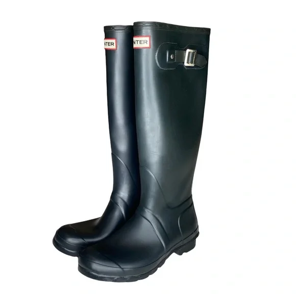 Hunter ♕ Original Iconic Tall Matte Wellington Wellies Boots ♕ Navy 8US / EU 39 - Picture 7 of 16